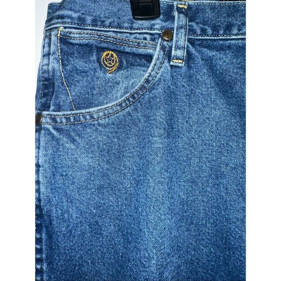 Wrangler Cowboy Cut Jeans Mens 34 x 37 Blue George Straight Western - Picture 4 of 9